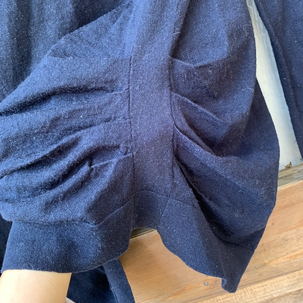 Elie Tahari 100% extra fine merino wool high low lightweight open wool cardigan - Picture 10 of 11